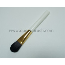 Custom Logo White Wood Handle Foundation Brush